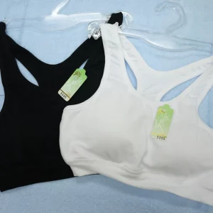 3395 crop tank top with racerback sporty half cup bra white black 21