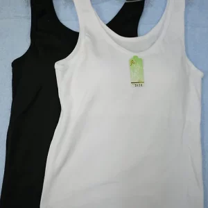 3936 long tank top ladies white black 27