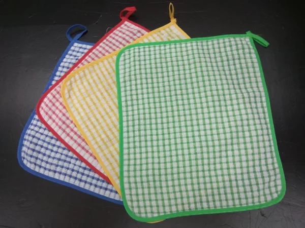 404 Pineapple Check Square Hanging Towel 14x17