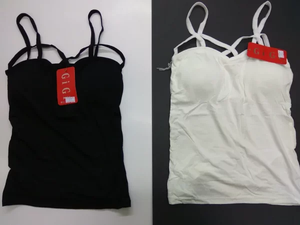 527 Padded Camisole - Comfortable Ladies' Vest - Black/White - $27