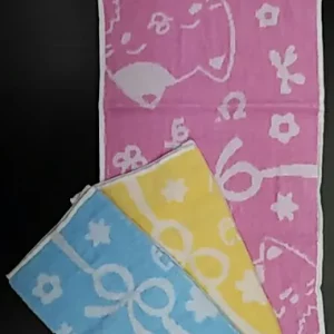 62401 cat pattern jacquard childrens towel 28x50 6