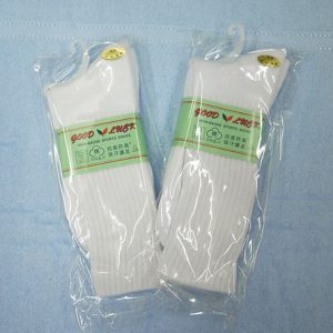 1033 single rib white sports socks