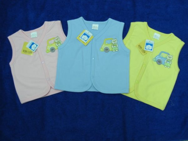 BU9018 Size 3/7-9/13 BU Plain Color Baby Vest